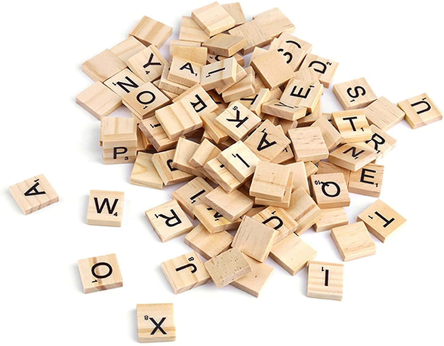 A Pile Of Wooden Letters And Numbers