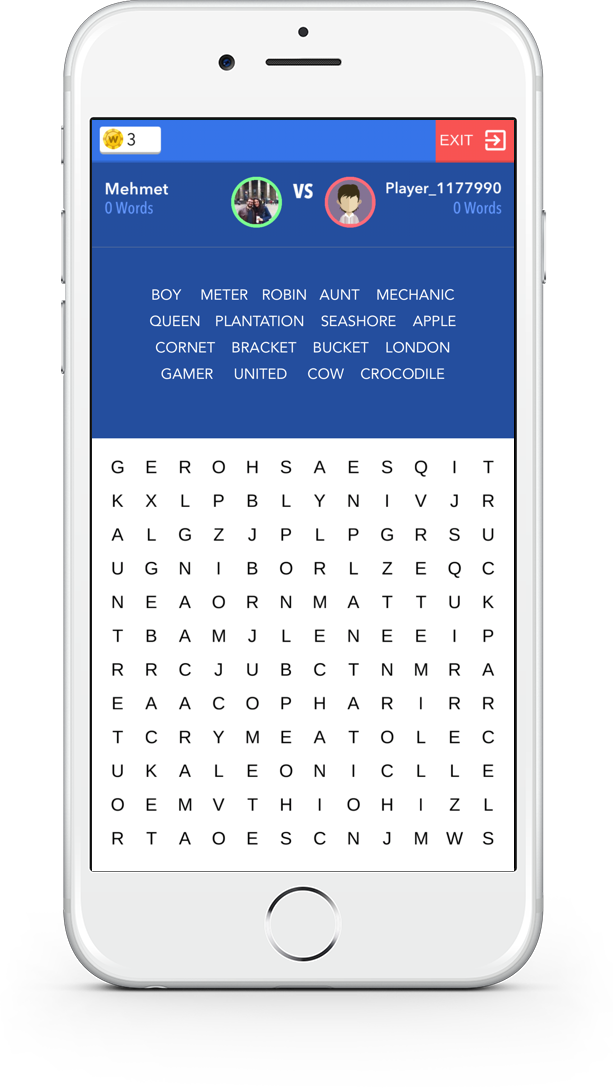 Word Search Gameon Smartphone PNG