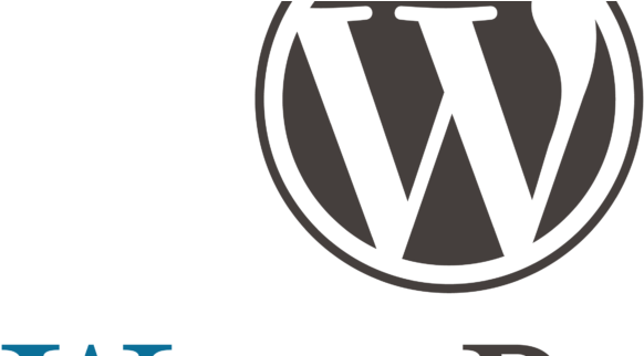 Wordpress Logo Blue Background PNG — A minimalist black and gray WordPress logo with a subtle blue accent on a dark background.