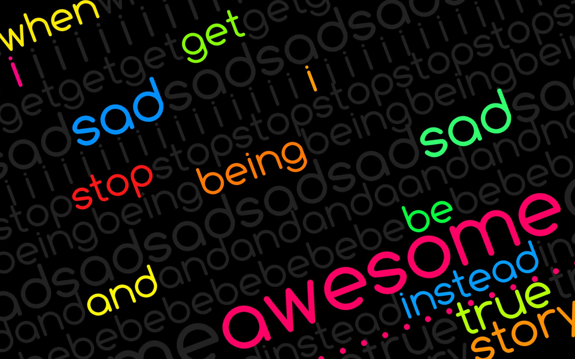 Awesomeness Word Cloud On Black Background