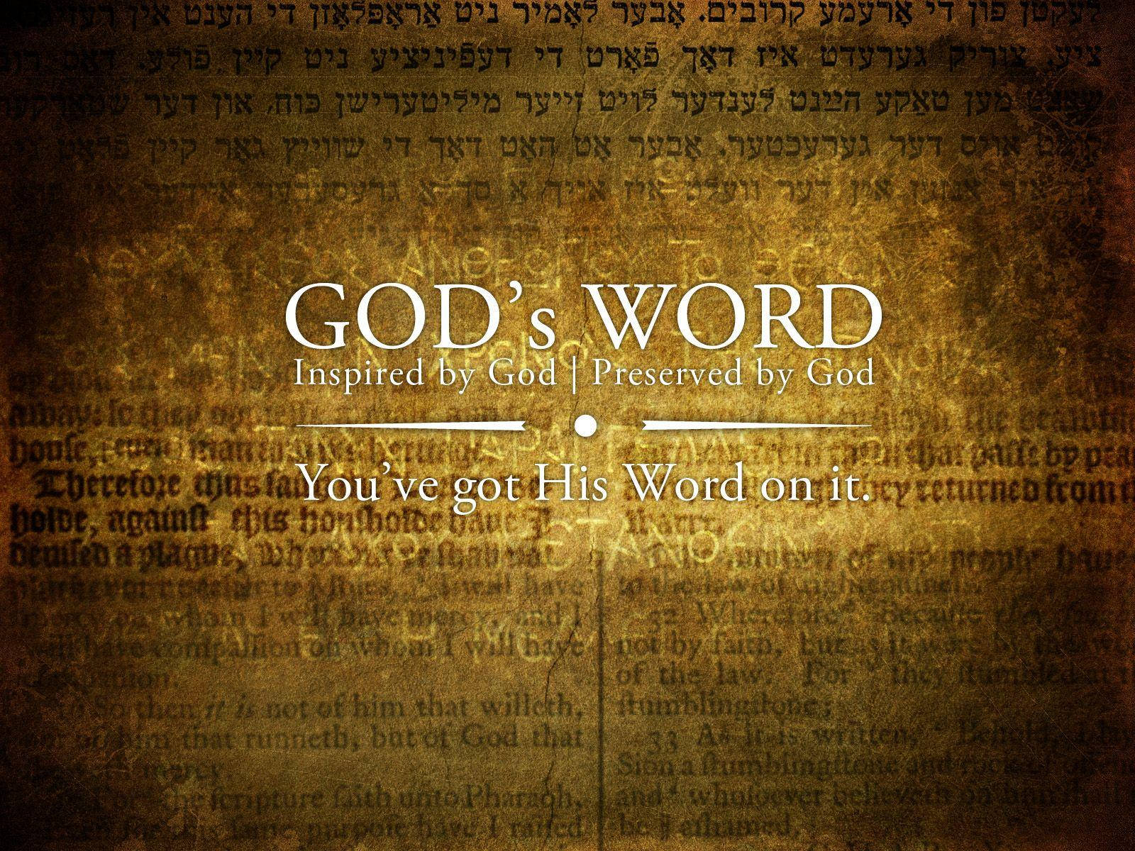 Words Honoring Christian God With Golden Backdrop Wallpaper