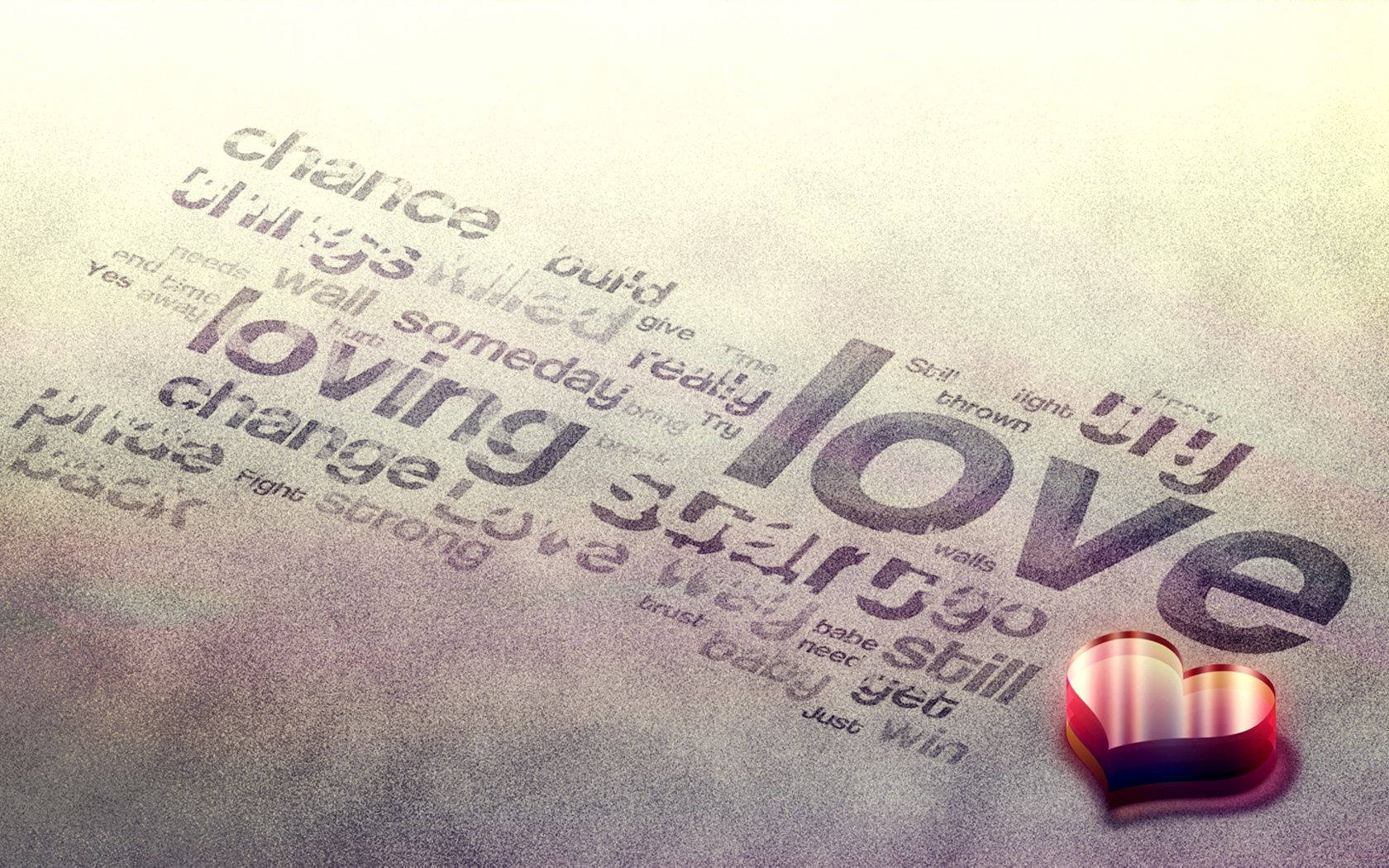 Words Of Love With Heart