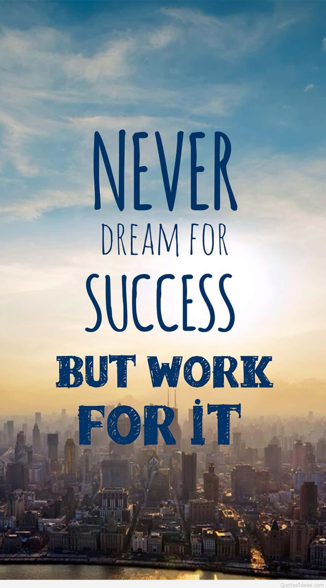 Work For Success_ Quote Over Cityscape.jpg Wallpaper