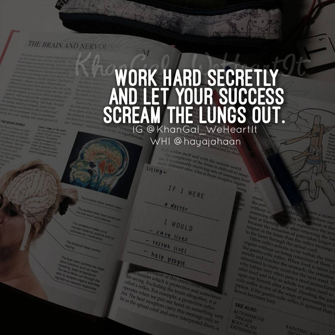 Work Hard Secretly Medical Motivation Poster Wallpaper
