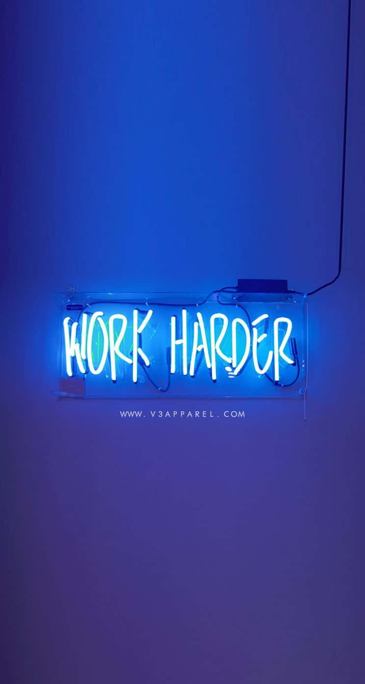 Work Harder Neon Sign Motivation.jpg Wallpaper