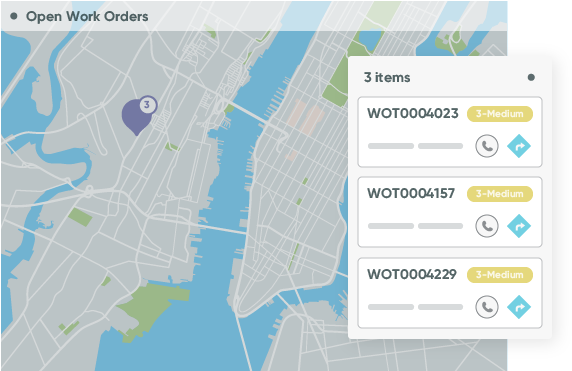 Work Order Management Map Interface PNG