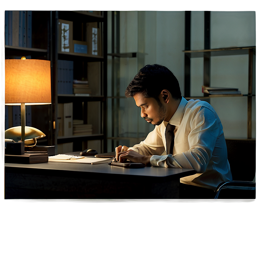 Working At A Desk Png 06202024 PNG