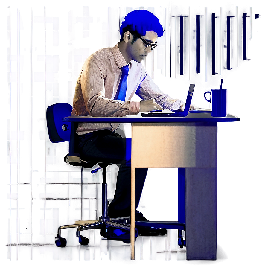 Working At A Desk Png Uoi PNG