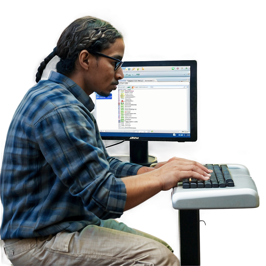Working On Computer Coding Png 06202024 PNG