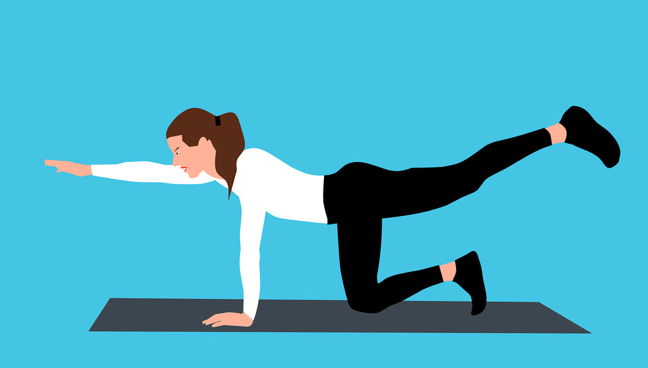 Vektorbildeiner Frau Beim Yoga-workout