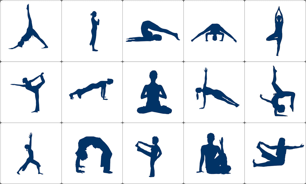 Yoga Workout Blue Icon Picture