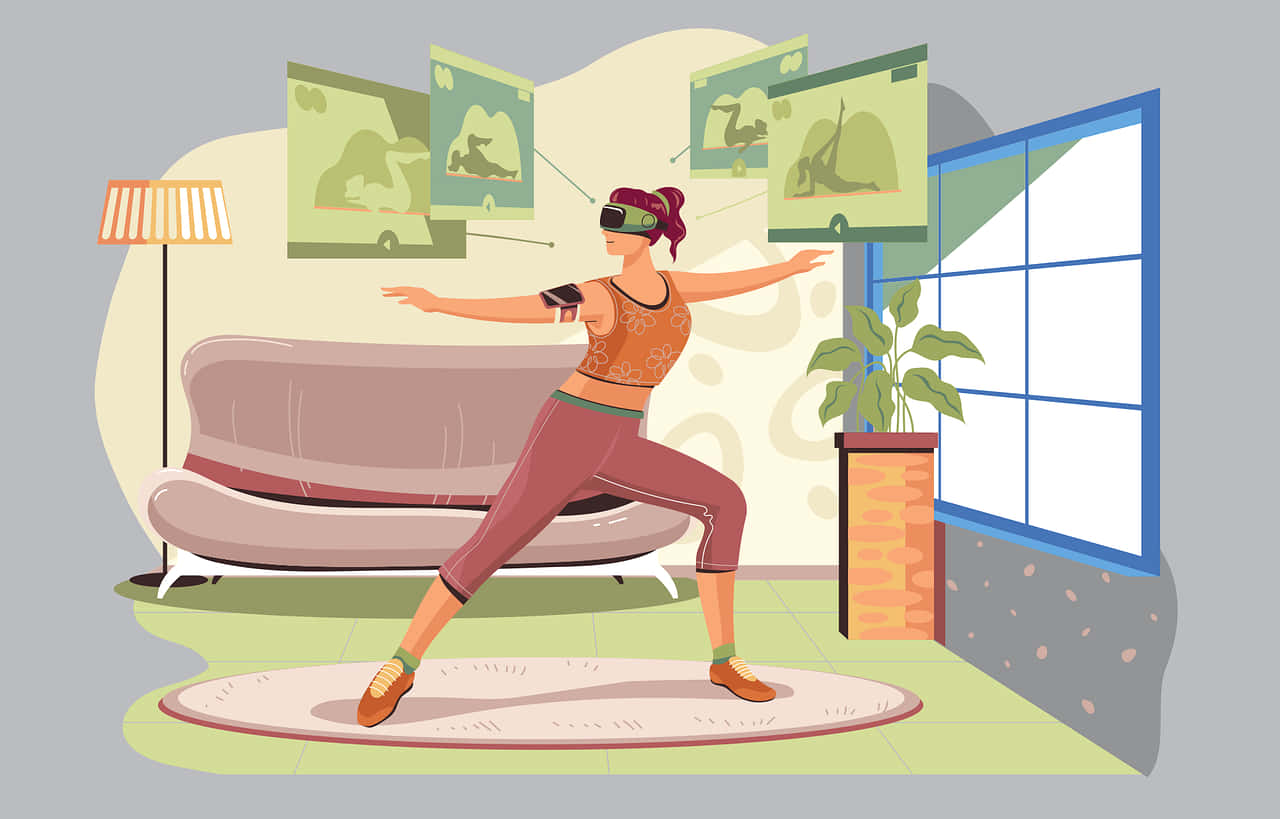 Digitale kvinde virtuel træningsbillede