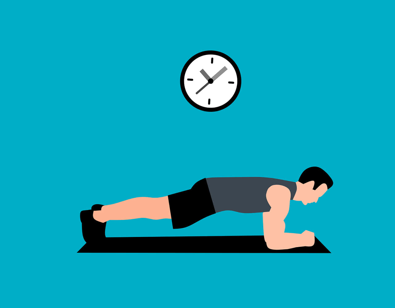 Yoga Man With Clock Workout Picture