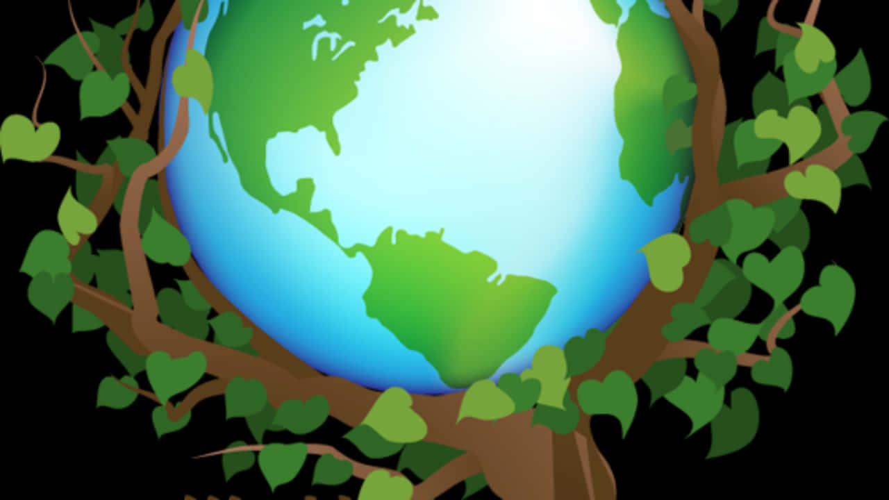 World Environment Day Earth On Tree Art Wallpaper