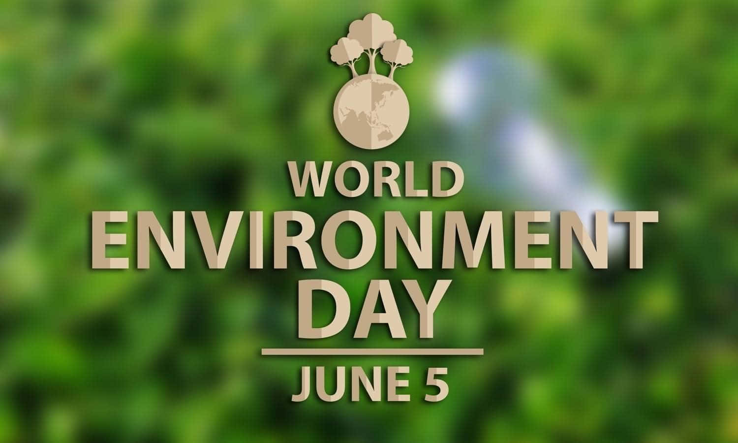 Díamundial Del Medio Ambiente, 5 De Junio, Logo Dorado Con La Tierra Fondo de pantalla