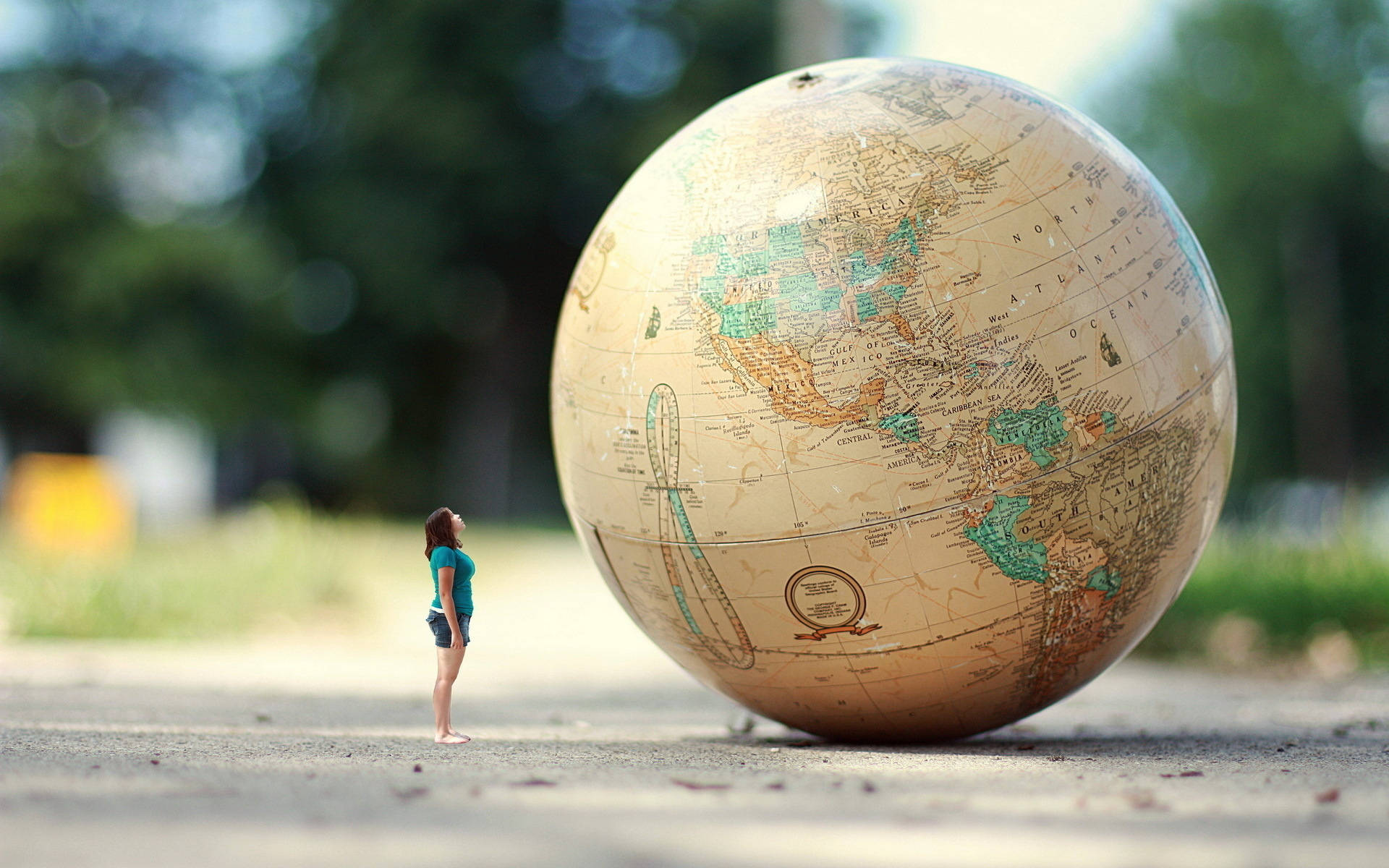 Searching Places In World Globe Wallpaper