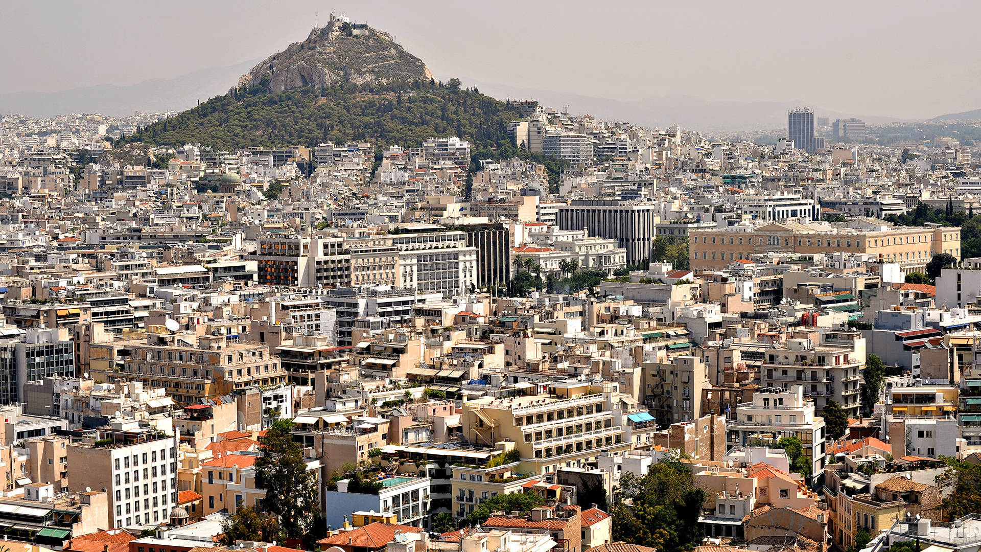 Mundogrecia Montañas En Atenas Fondo de pantalla