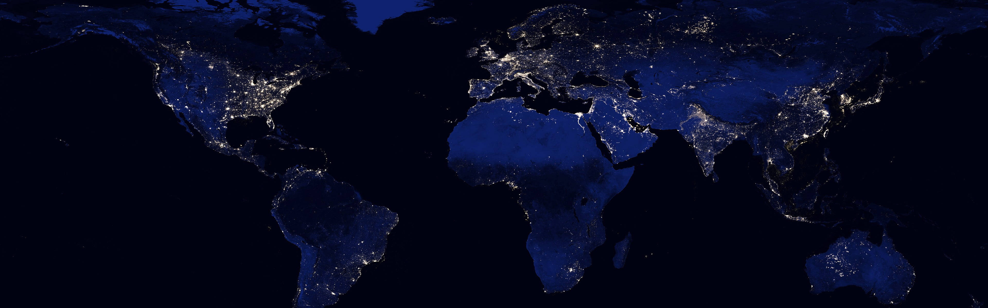 World Map 4k At Night Wallpaper