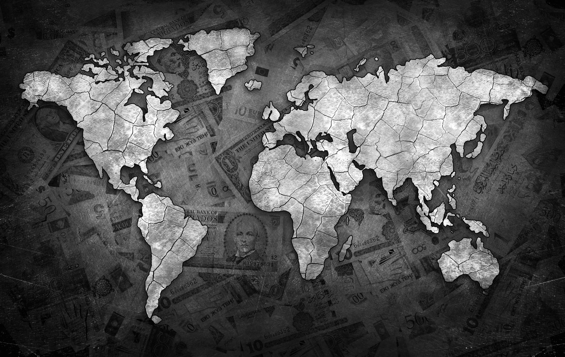 World Map 4k Currencies Wallpaper