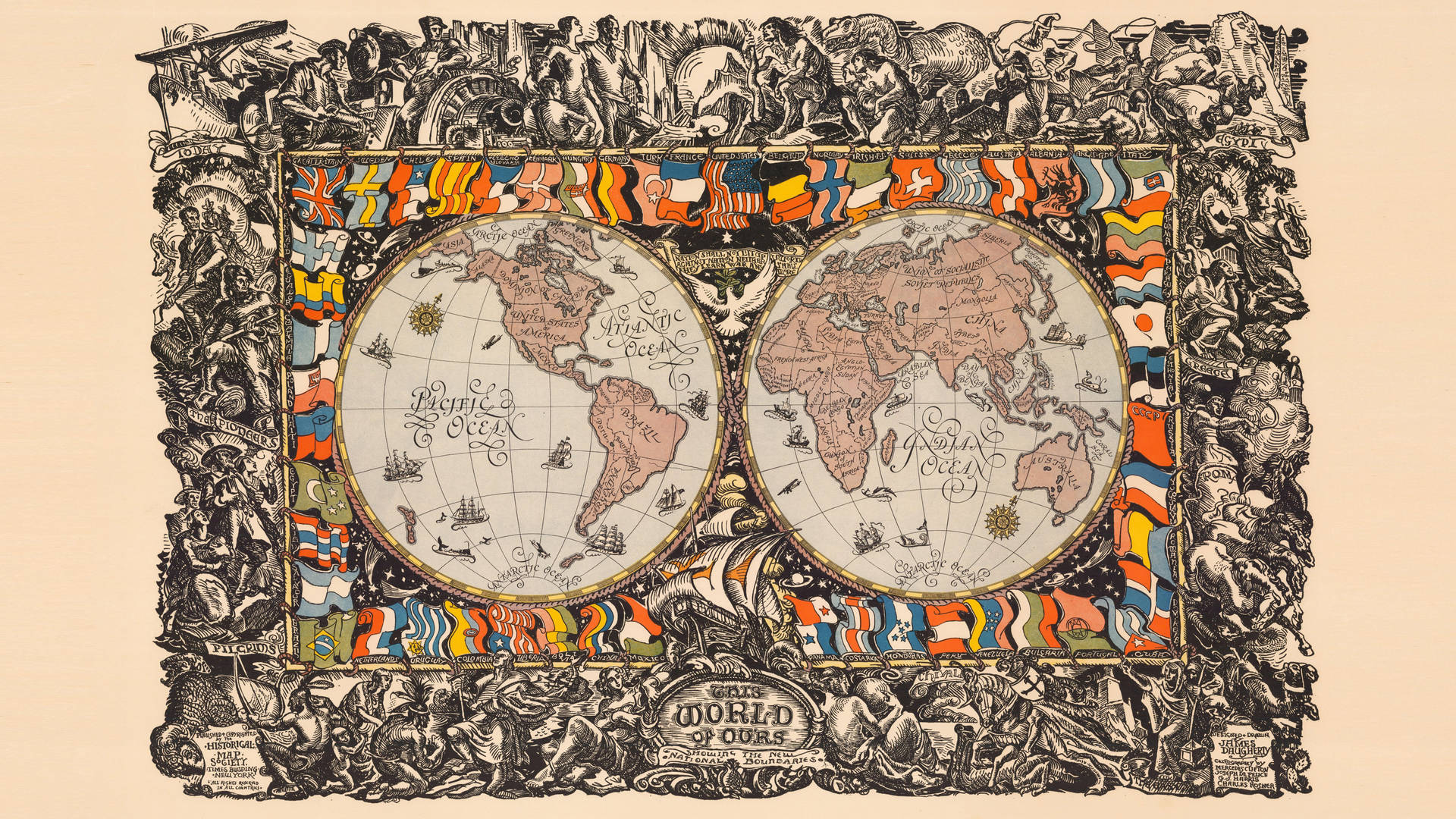 Världskarta4k Sena 1900-talet Wallpaper
