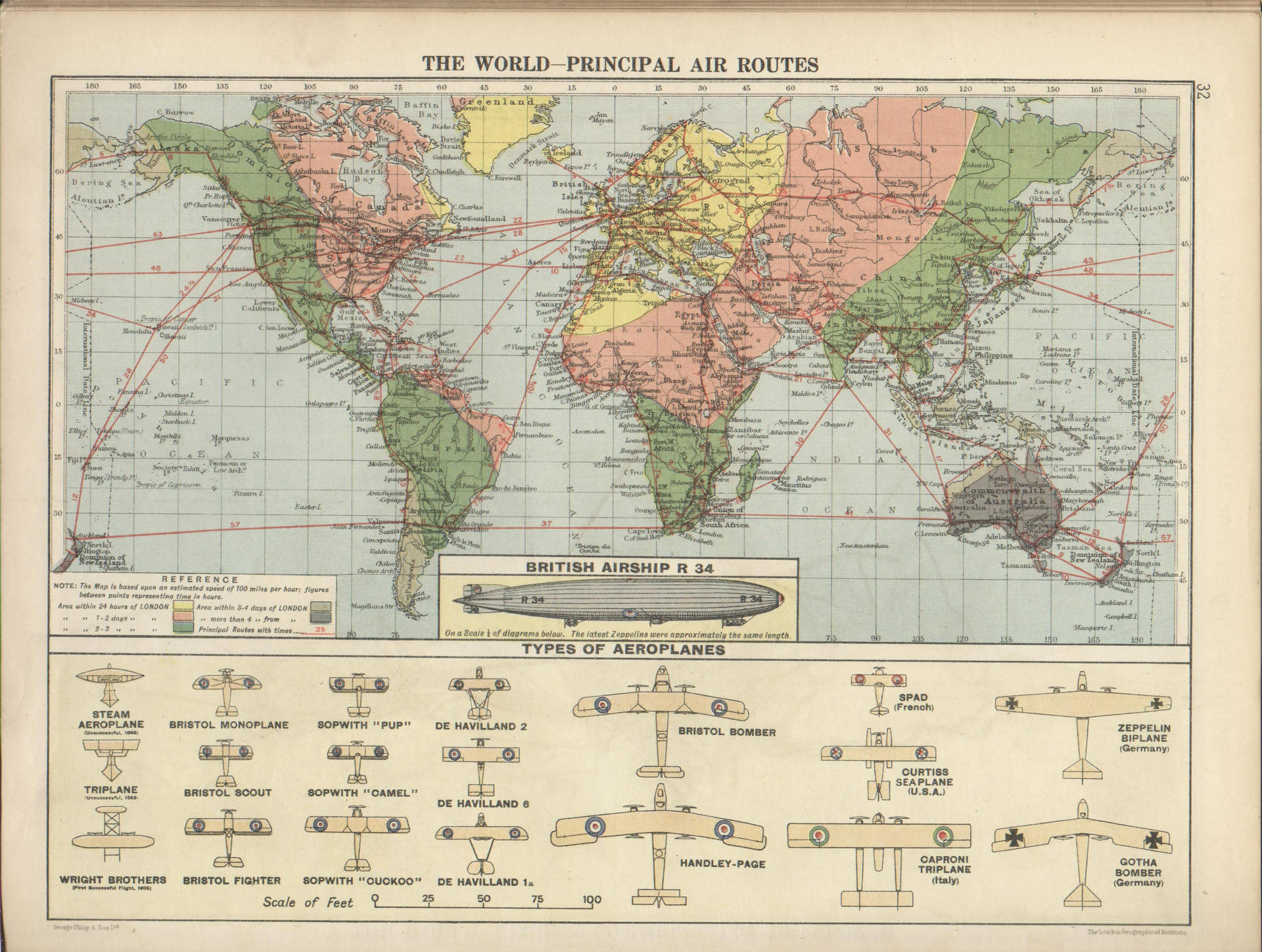World Map 4K Major Air Routes Wallpaper