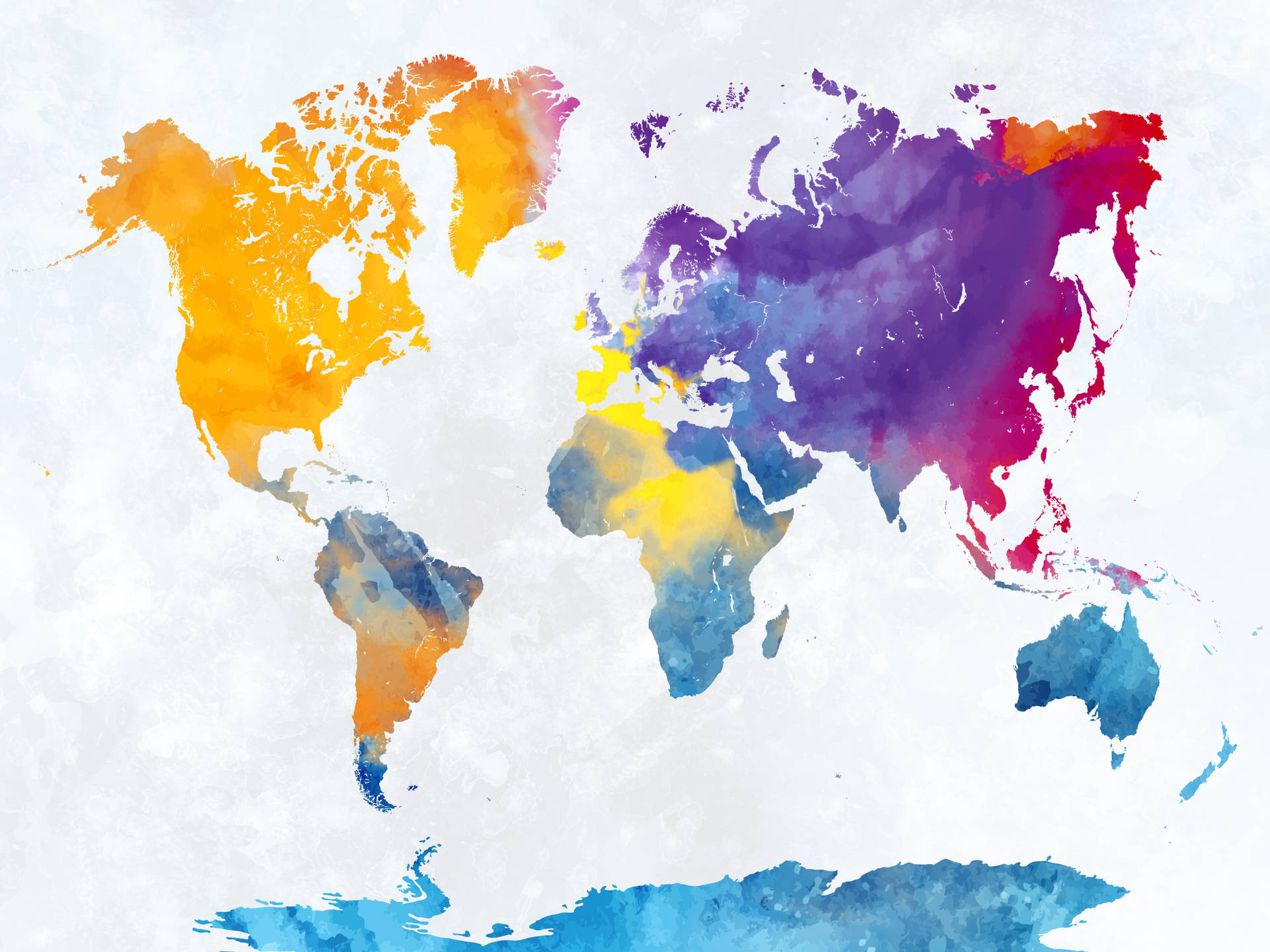 World Map 4k Vibrant Watercolors Wallpaper