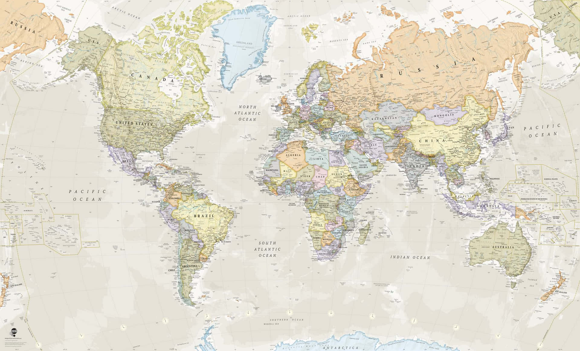 Explorael Mundo Con Nuestro Mapa Estético. Fondo de pantalla