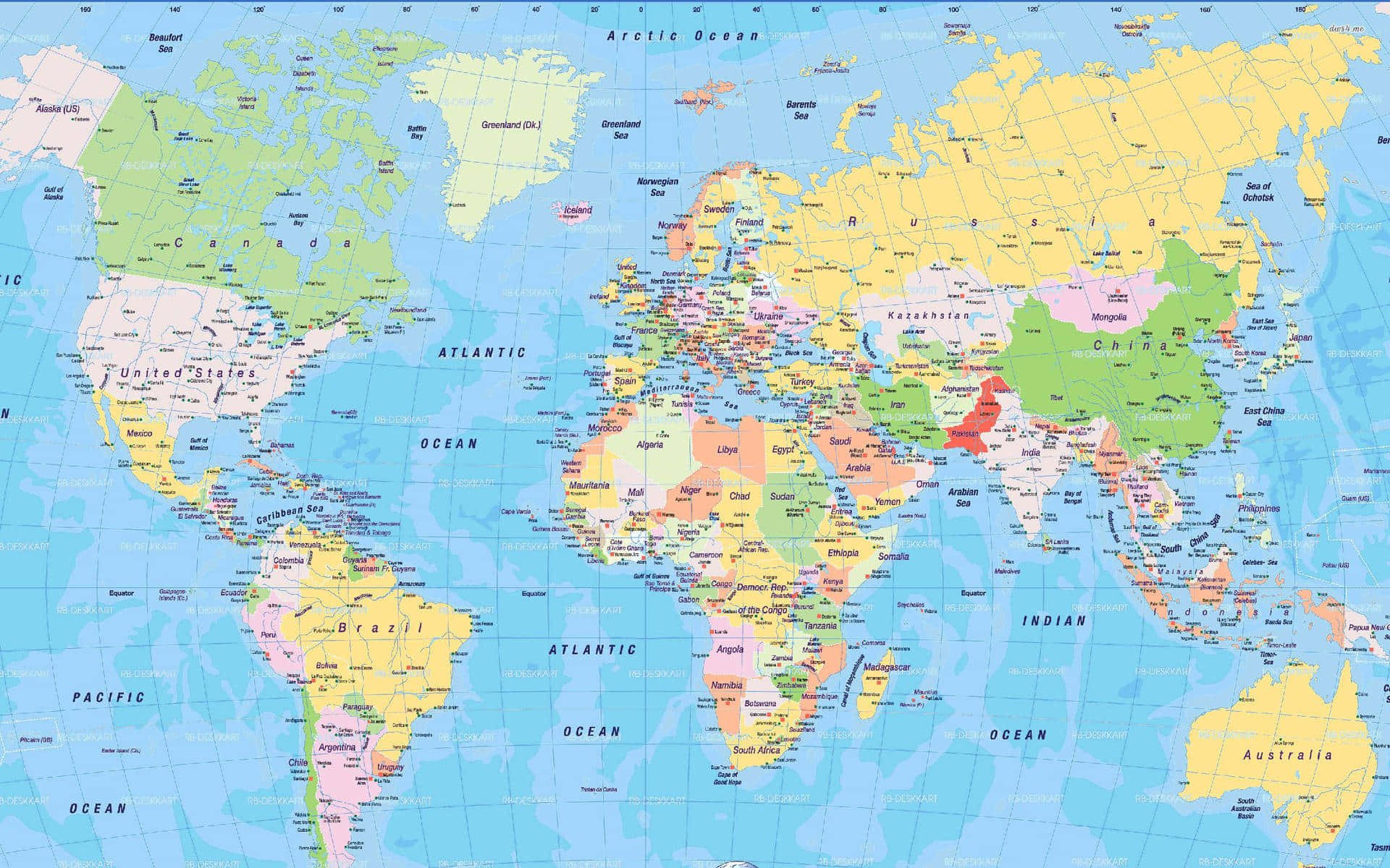 Æstetisk verdenskort: Udforsk de smukke landemærker i vores planet Wallpaper