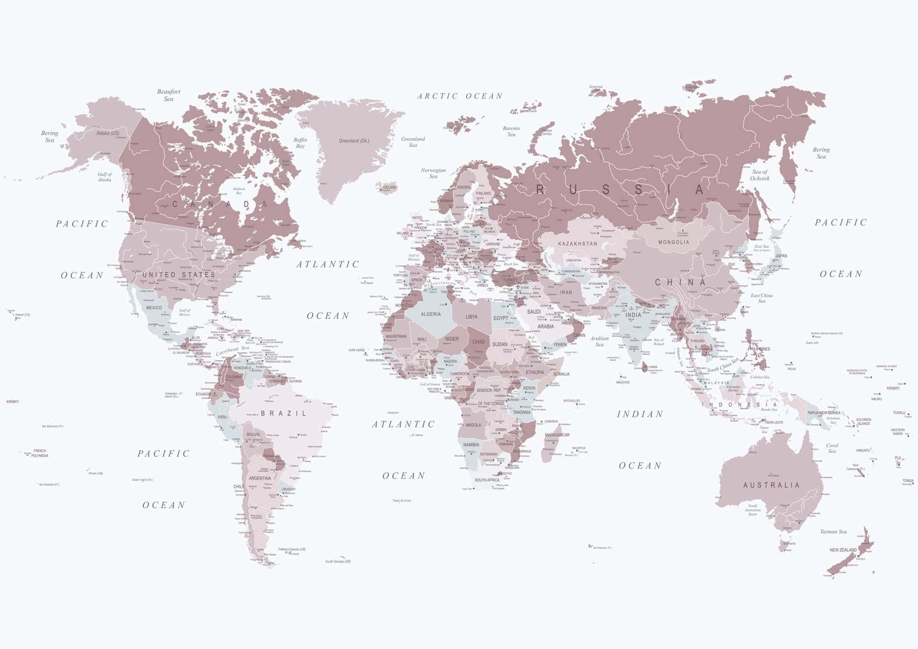 En imponerende illustration af en verdenskort. Wallpaper