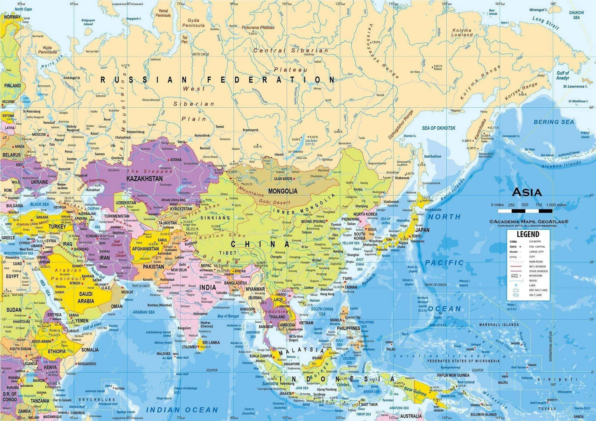 Unaobra De Arte De Un Mapa Mundial Colorido. Fondo de pantalla