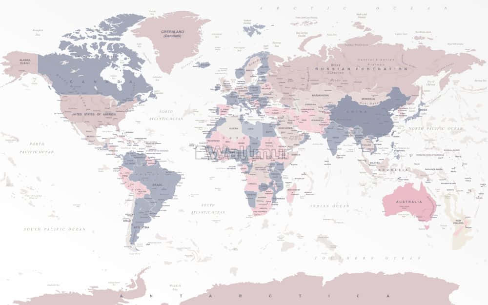 Aesthetic World Map Wallpaper