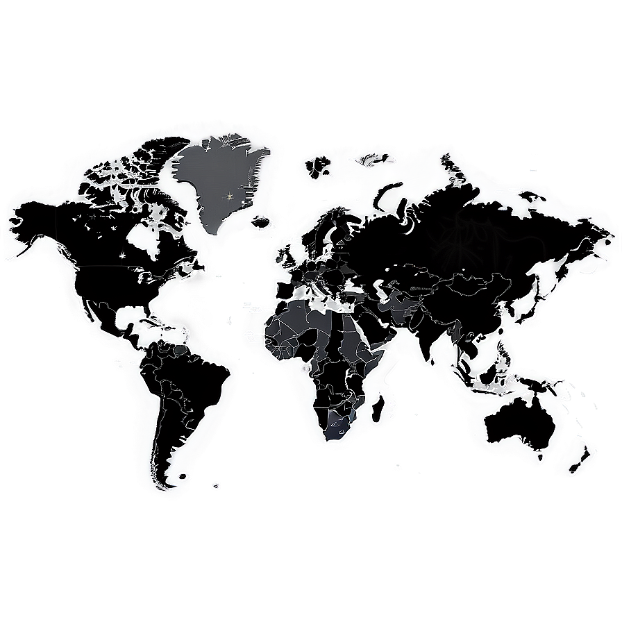 World Map Black And White Png 70 PNG