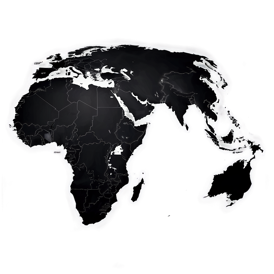 World Map Black And White Png Yol14 PNG