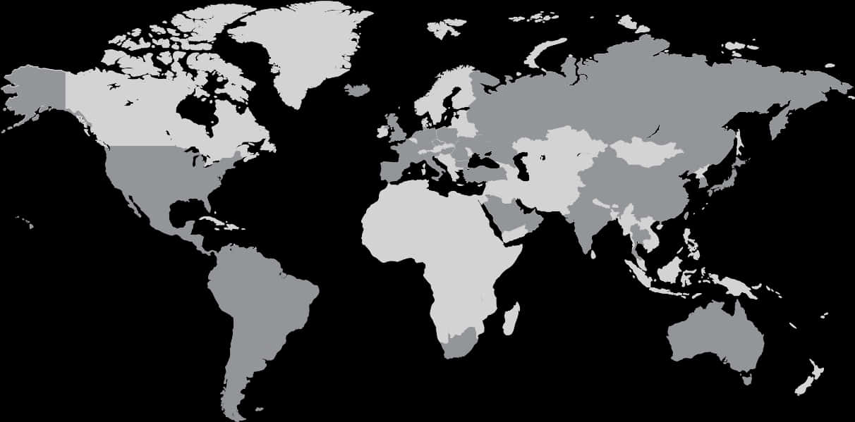 World Map Monochrome PNG