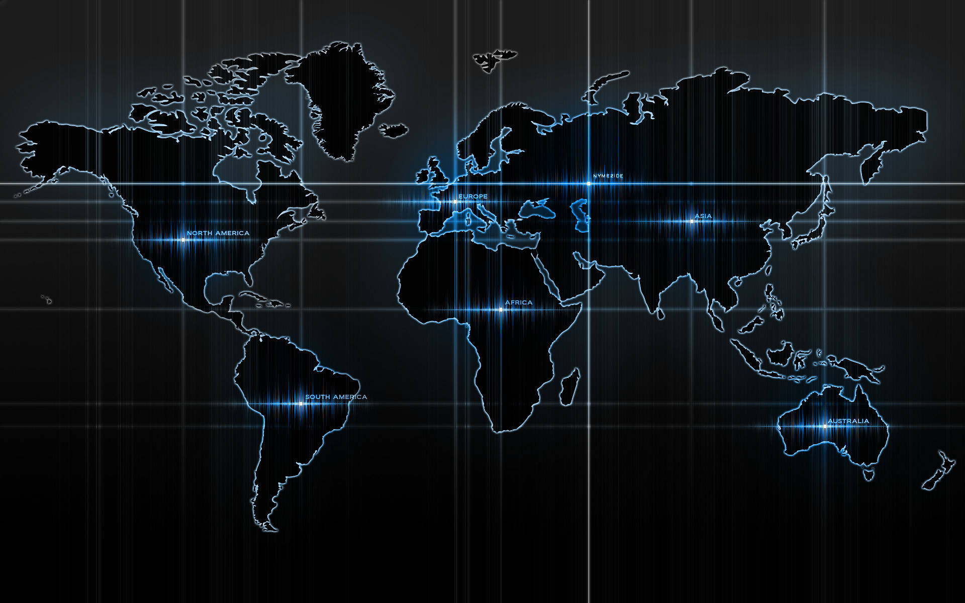 World Map In Black Desktop Wallpaper
