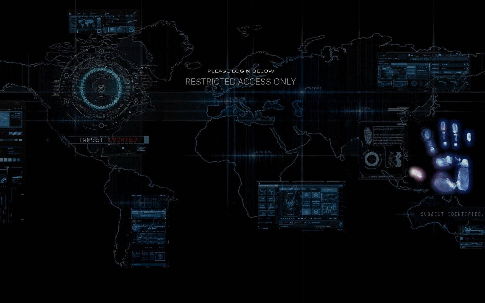 World Map Computer Interface Technology wallpaper