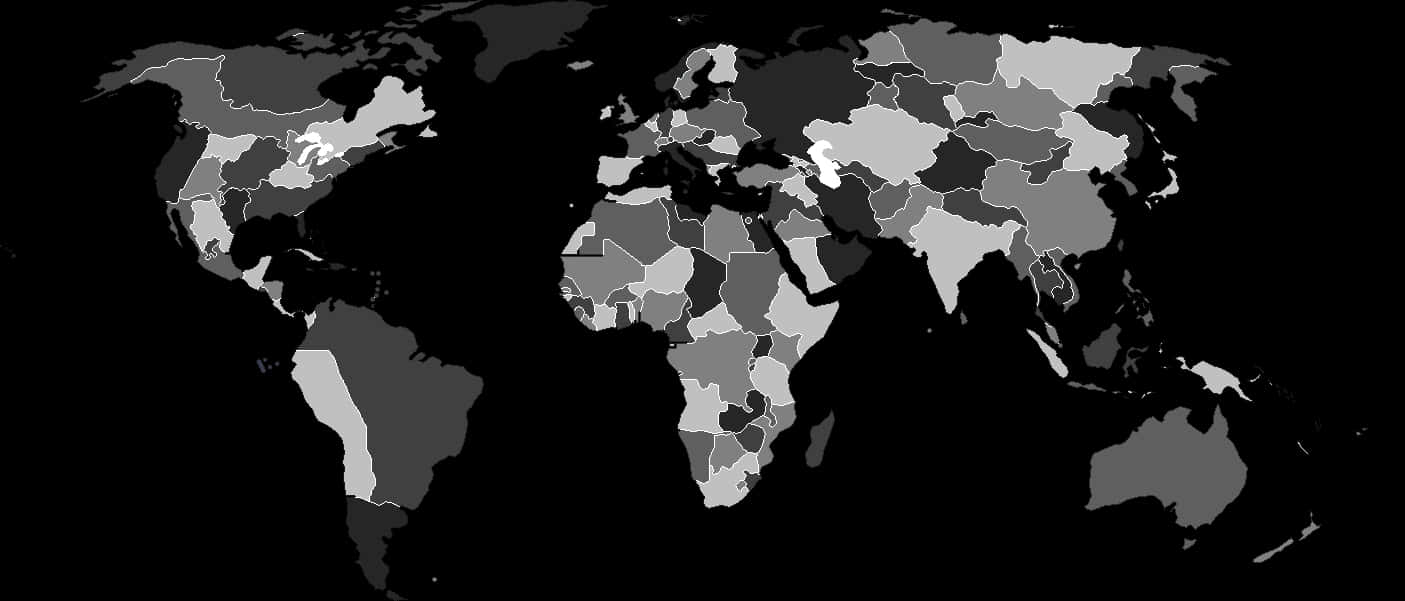 World Map Monochrome PNG