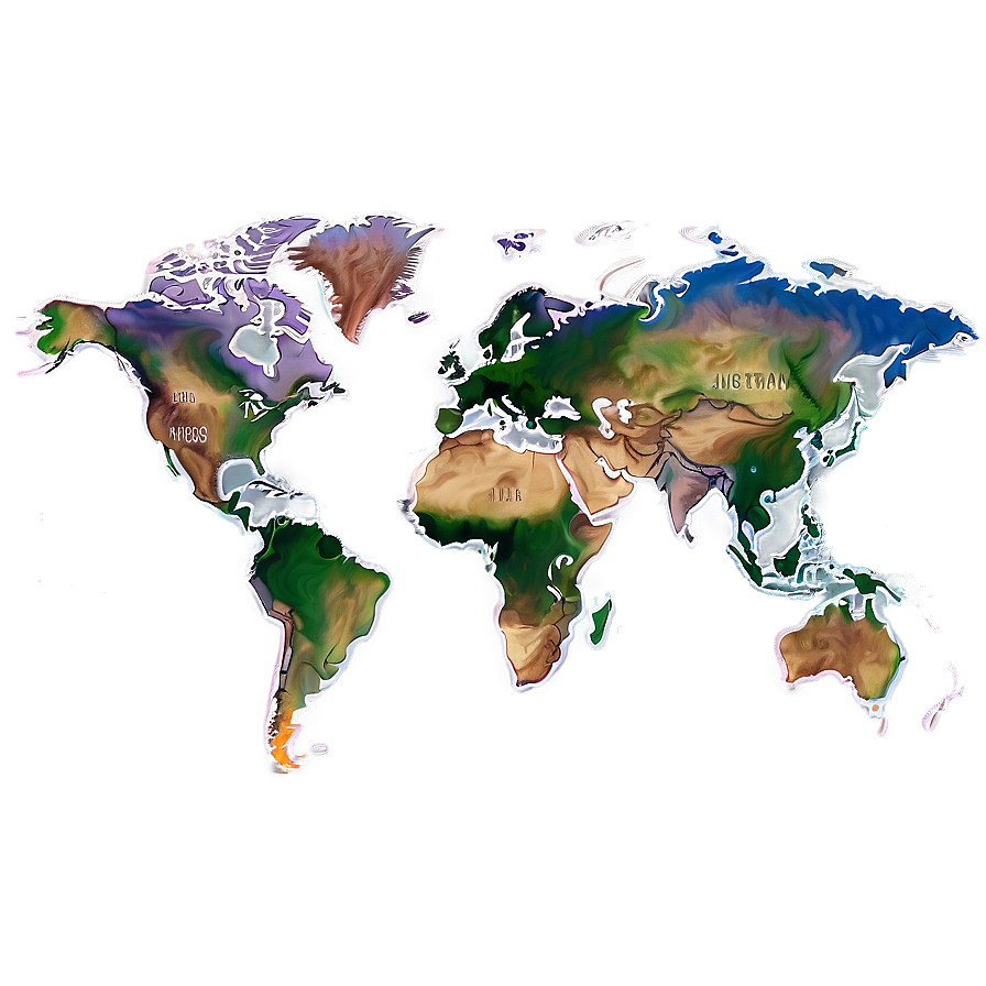 World Map Outline Geographical Png 06262024 PNG