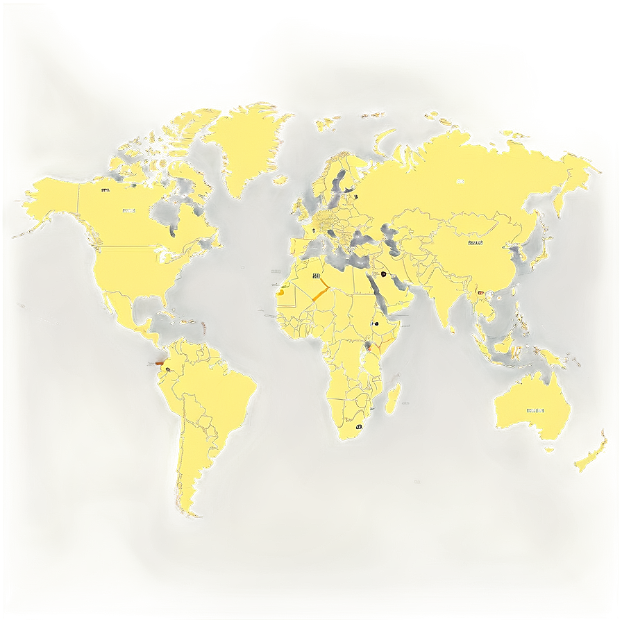 World Map Outline With Countries Outline Png 06262024 PNG