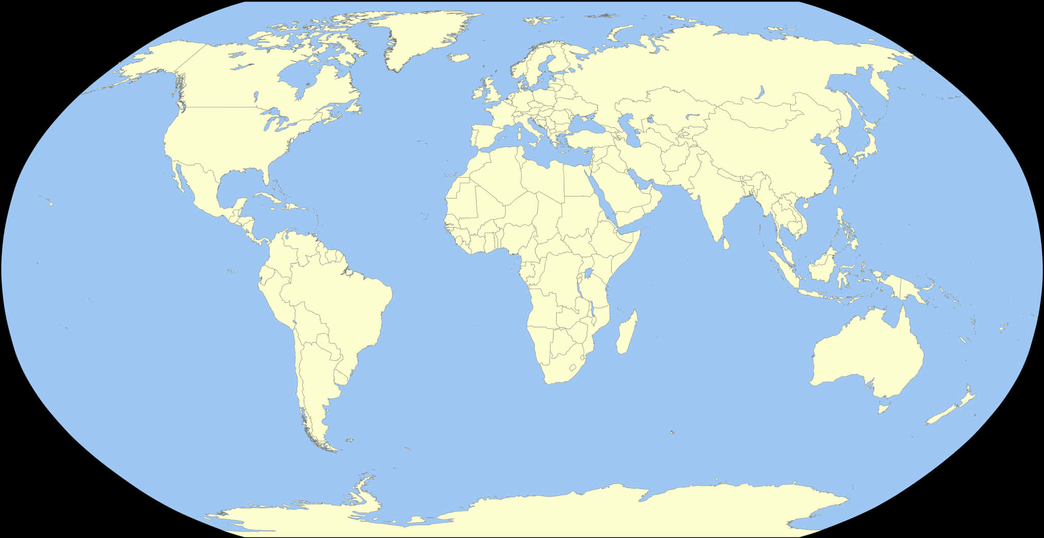 World Map Simple Outline PNG
