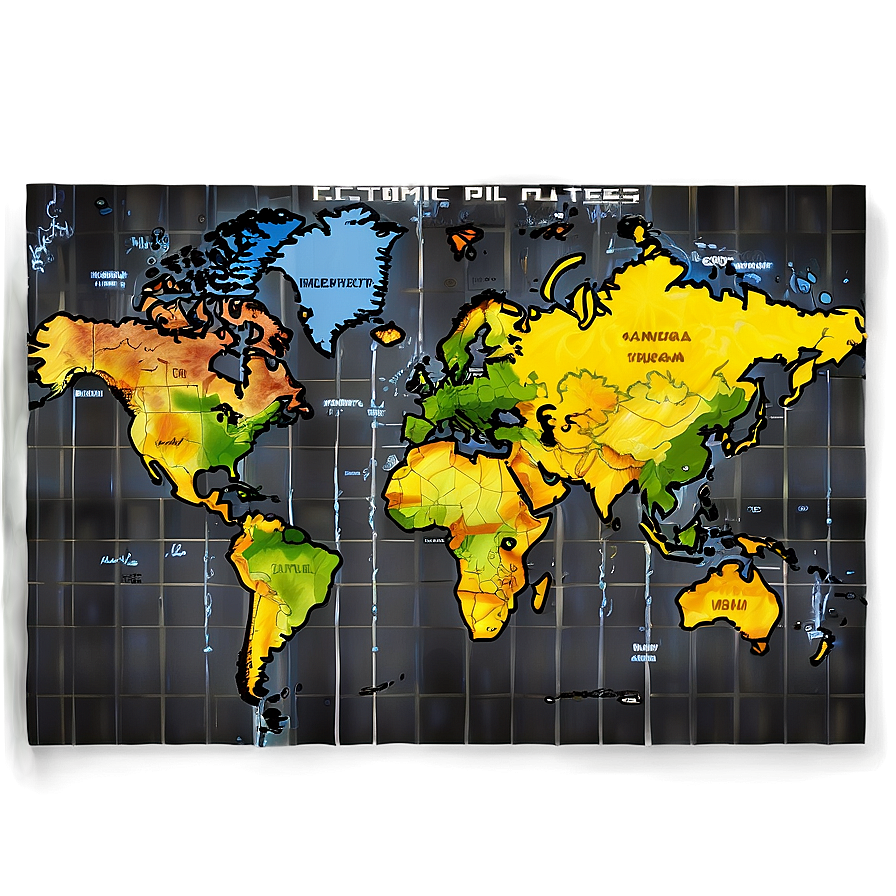 World Map Tectonic Plates Movement Png Qrs PNG