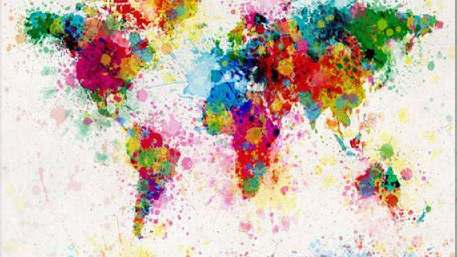 World Map Watercolor Art Wallpaper