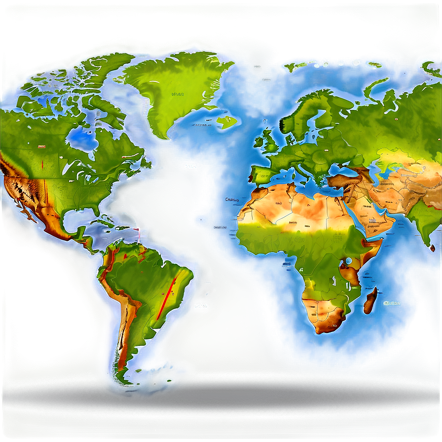 World Map With Capitals Png 05032024 PNG