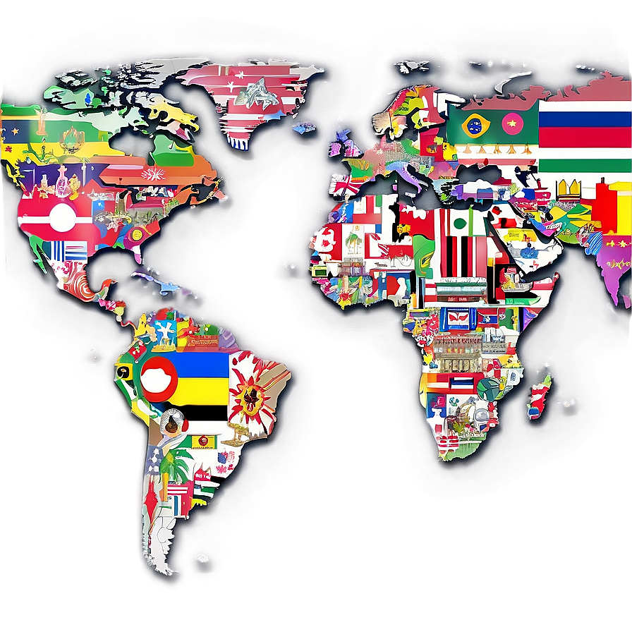 World Map With Flags Png Dmj11 PNG