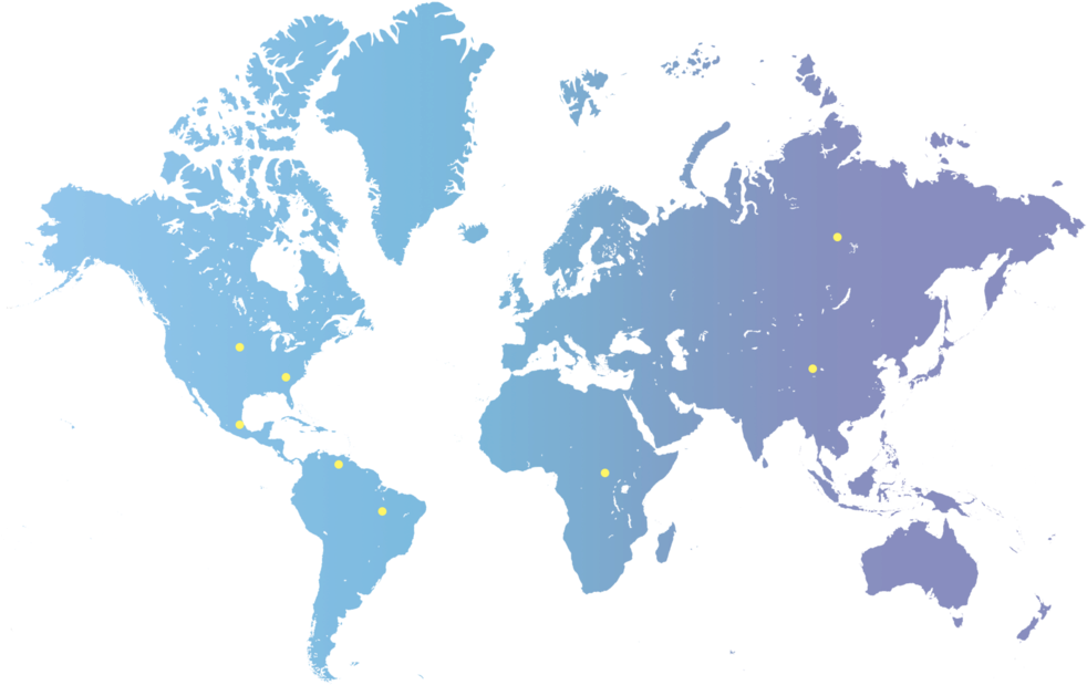 World Mapwith Yellow Dots PNG