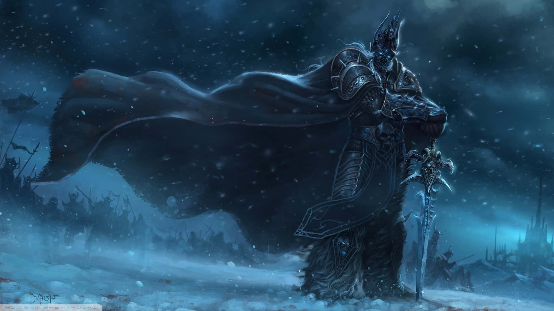En spiller der udforsker den virtuelle landskab i World Of Warcraft. Wallpaper