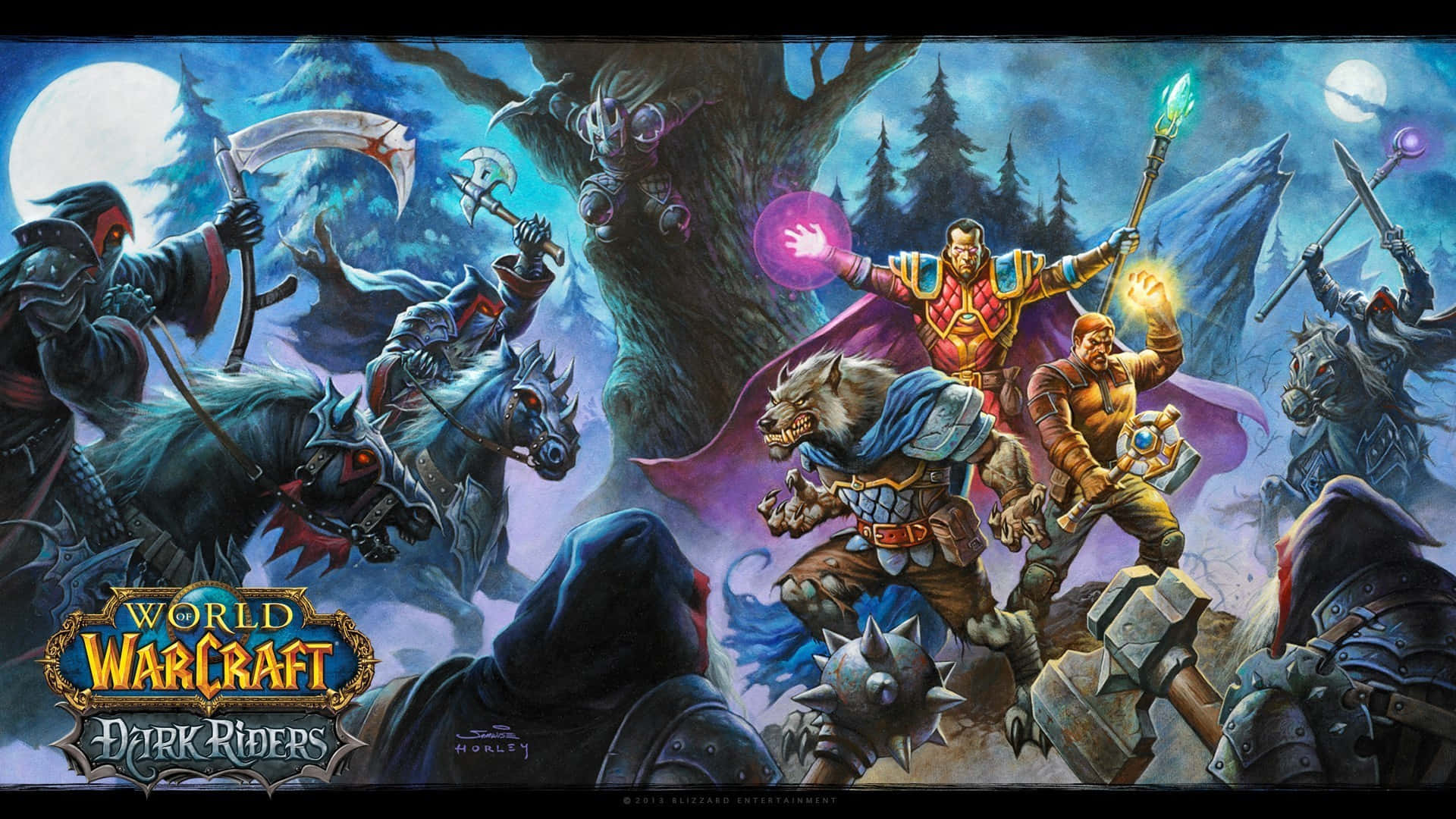 En Kriger af World Of Warcraft Forbereder sig på at deltage i en Episk Slag Wallpaper