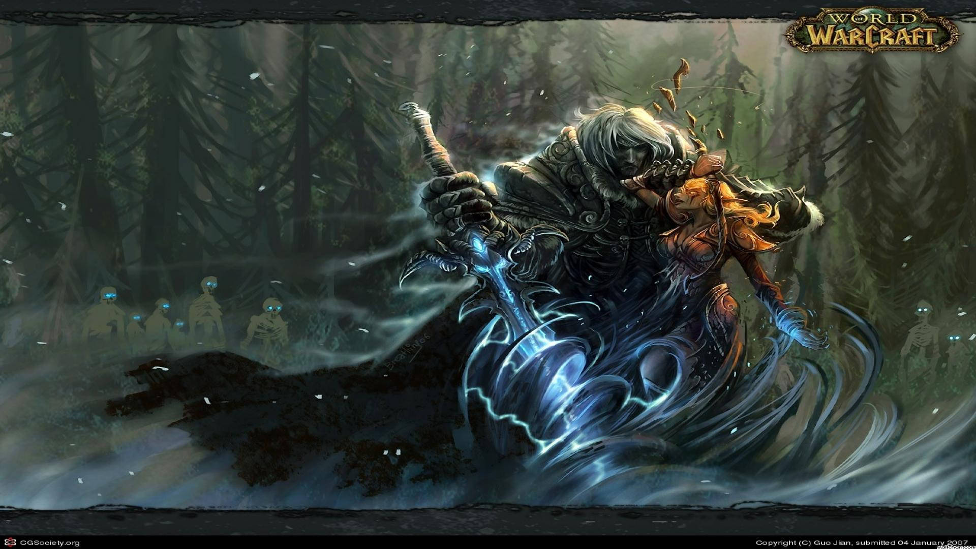World Of Warcraft Arthas And Sylvanas In Dark Forest