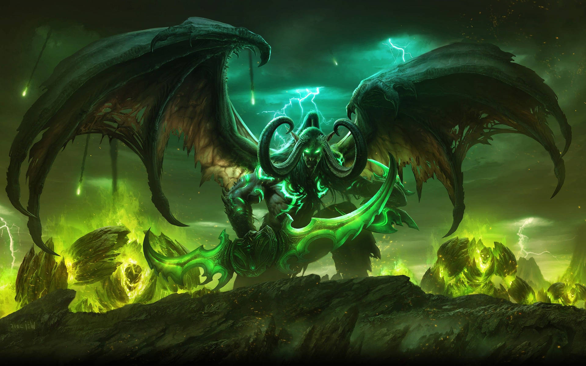 The legendary Illidan rises in power with World of Warcraft: Legion Wallpaper