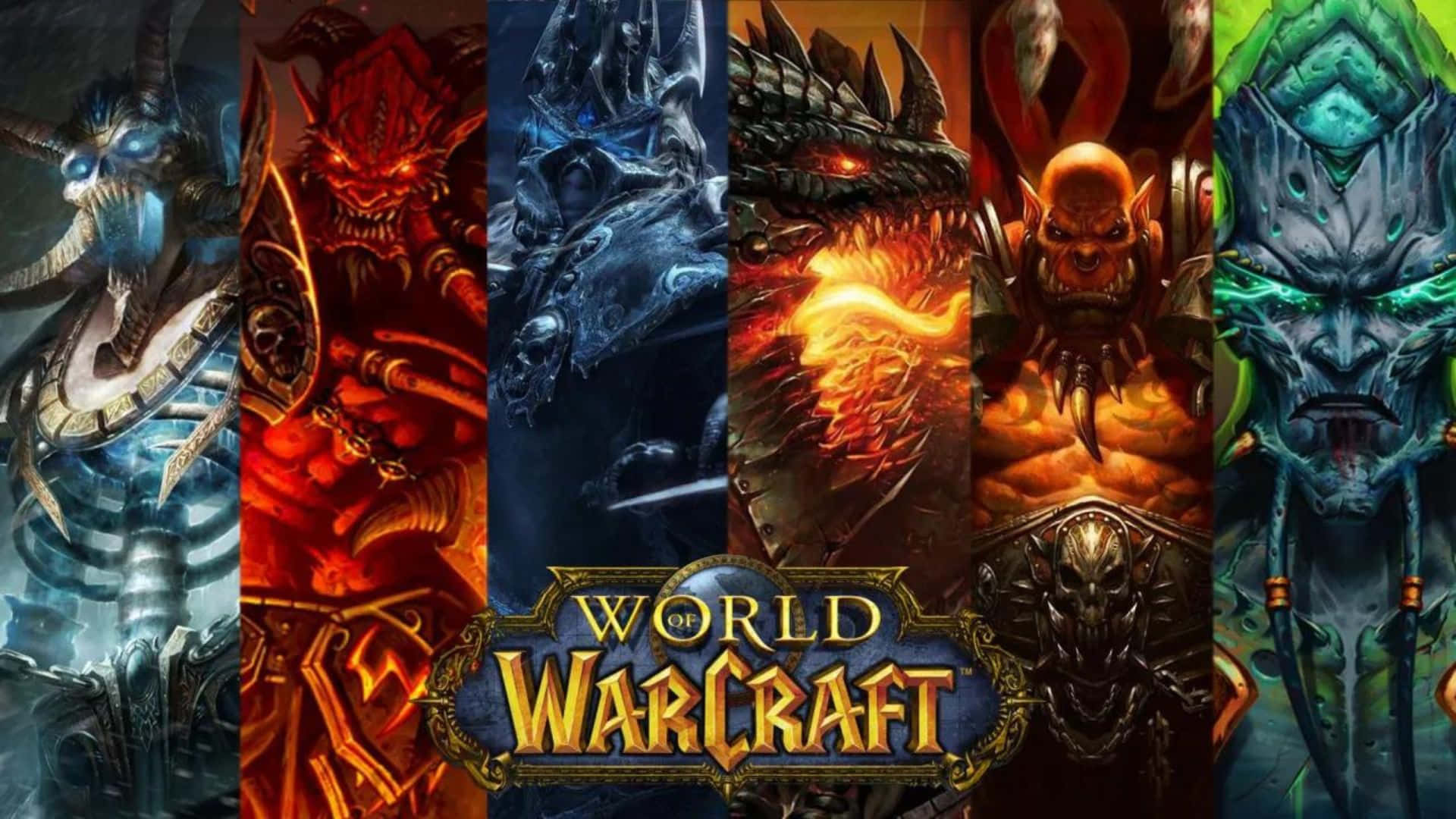 Epic World of Warcraft Races Battle Scene Wallpaper